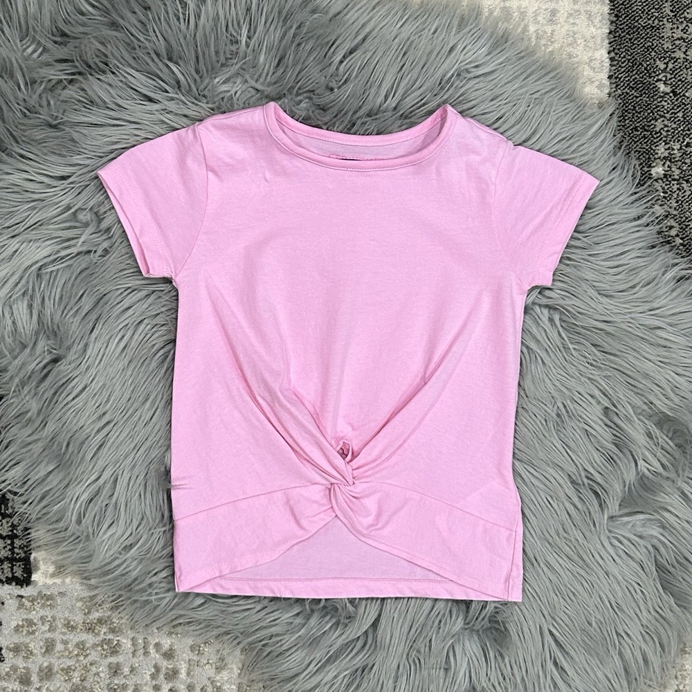 NWOT Crewcuts Girls Twist Front Top Tie Knotted Hem Pink 4-5